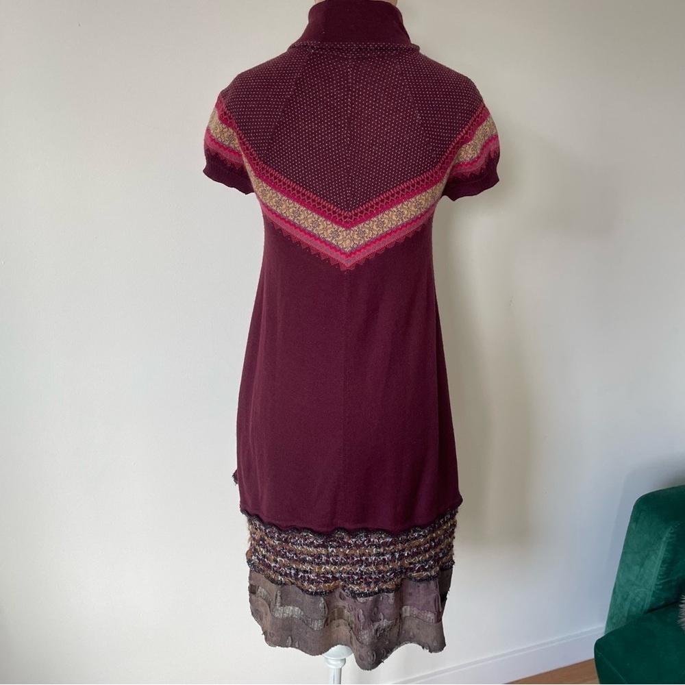 Suniq Brooklyn Upcycled One of a Kind Wool Short Sleeve Turtleneck Sweater Dress - Picture 3 of 9